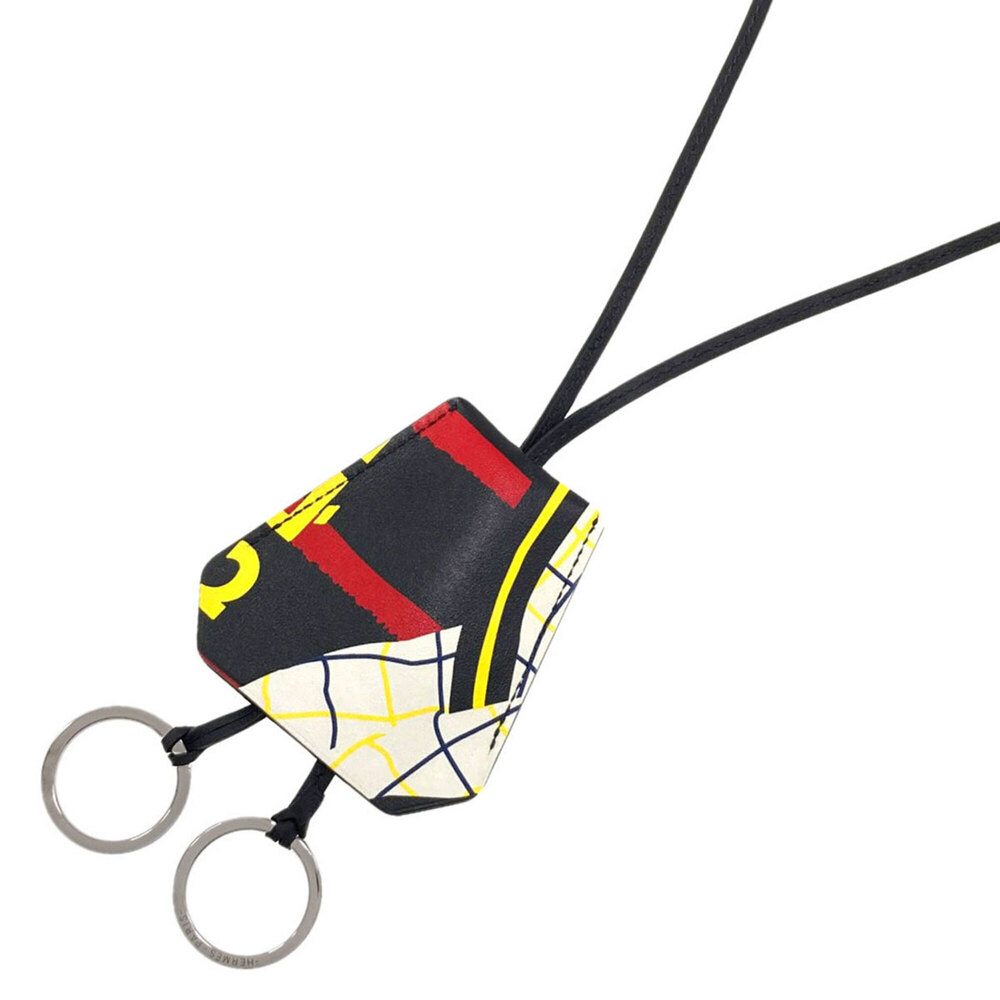 HERMES Black Leather Necklace